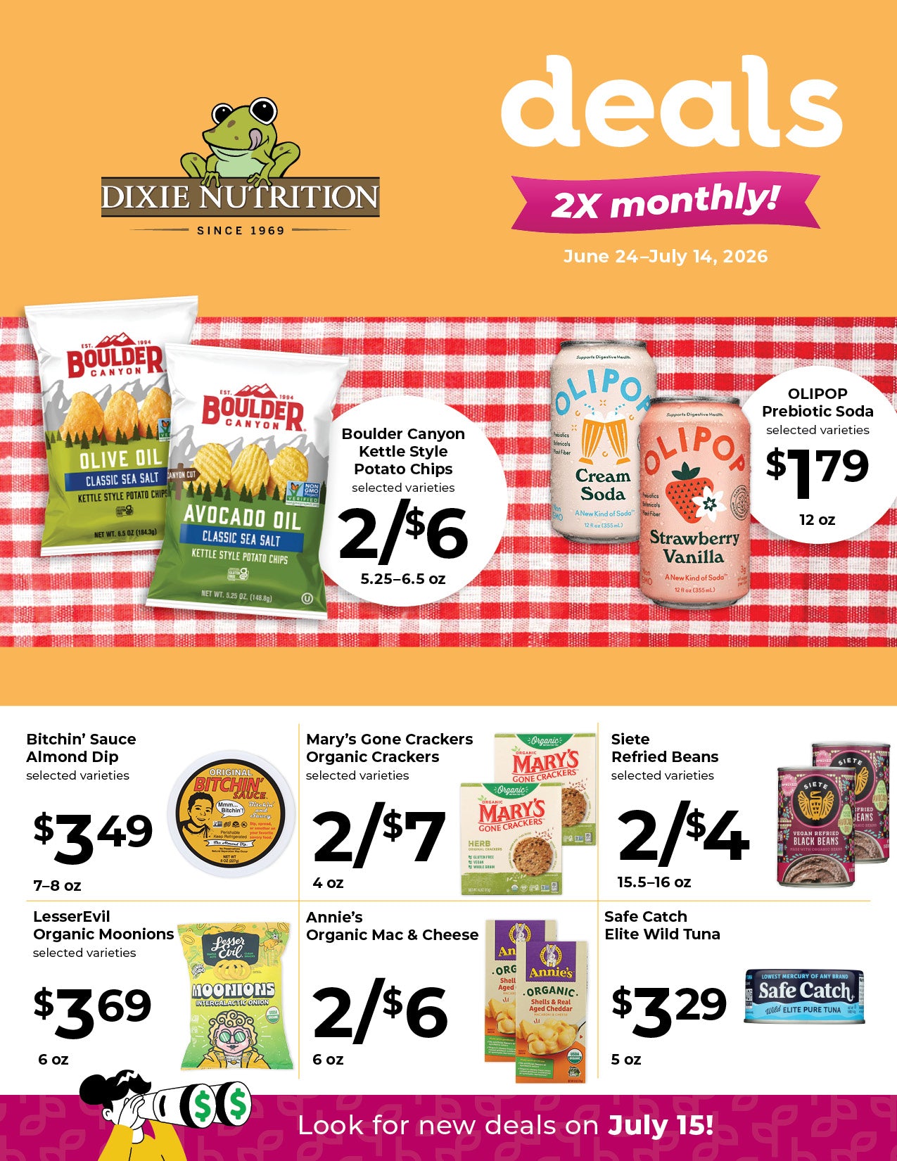 Dixie Nutrition monthly flyer, page 1 of 4